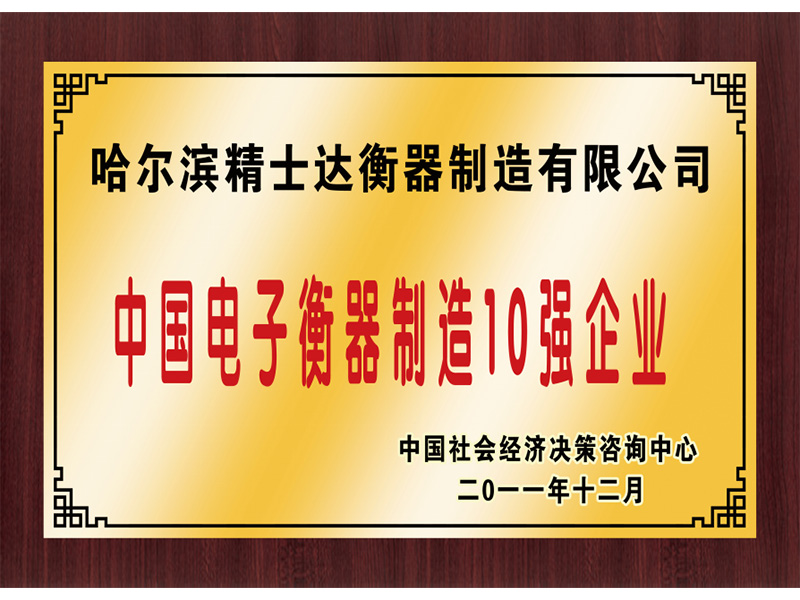 中國電子衡器制造10強企業